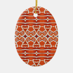 GINGERBREAD Ceramic Oval Ornament