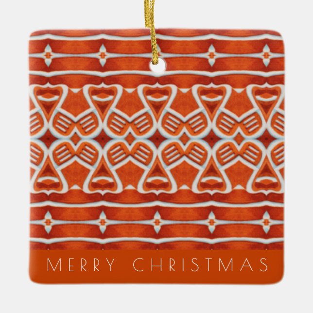 GINGERBREAD Ceramic Square Ornament + Text (Front)