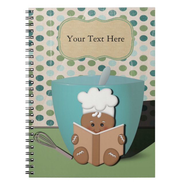 Gingerbread Chef, Customisable Spiral Notebook (Front)