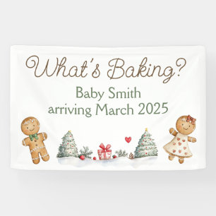 Gingerbread Christmas baby  shower banner