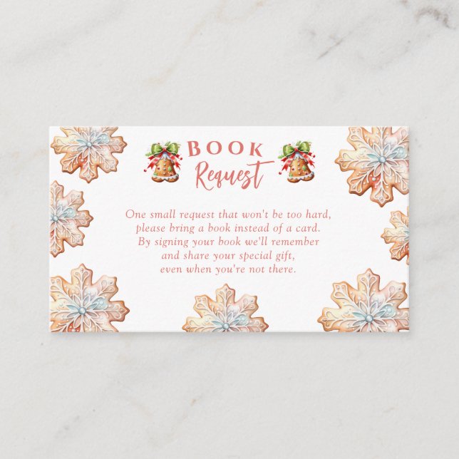 Gingerbread | Christmas Baby Shower Book Request Enclosure Card (Front)