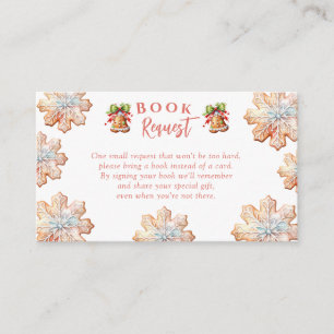 Gingerbread Christmas Baby Shower Book Request Enclosure Card