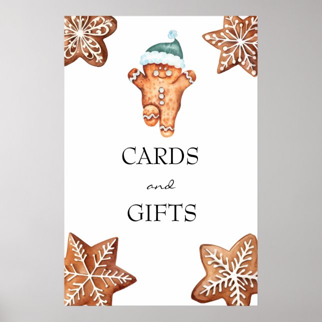 Gingerbread | Christmas Baby Shower Cards & Gifts Poster (Front)