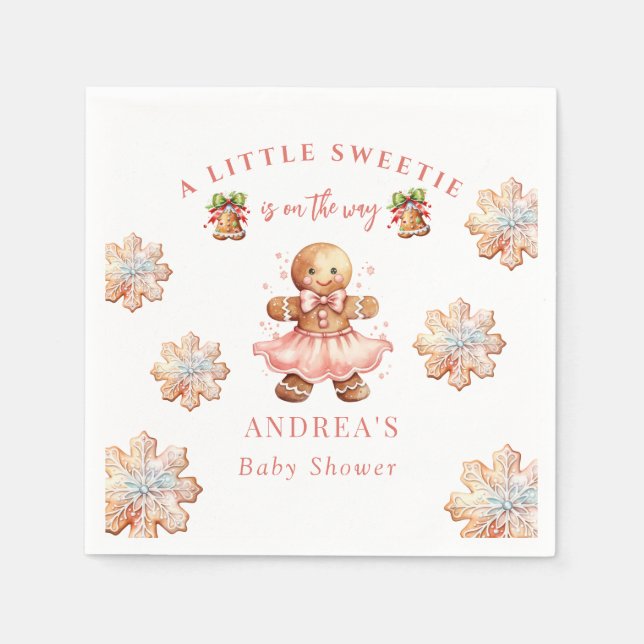 Gingerbread | Christmas Baby Shower  Napkin (Front)