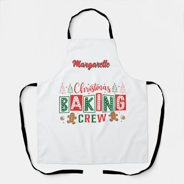 Gingerbread Christmas Baking Crew Personalised  Apron (Front)