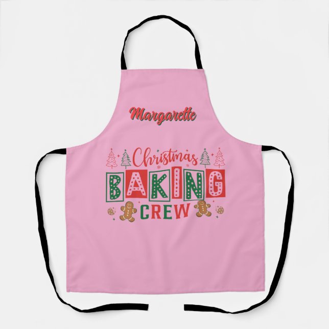 Gingerbread Christmas Baking Crew Personalised  Apron (Front)