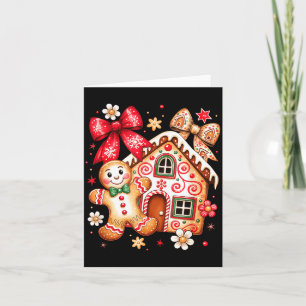 Gingerbread Christmas Bow Christmas House Retro Co Card
