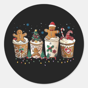 Gingerbread Christmas Coffee Cute Sweet Winter Hol Classic Round Sticker