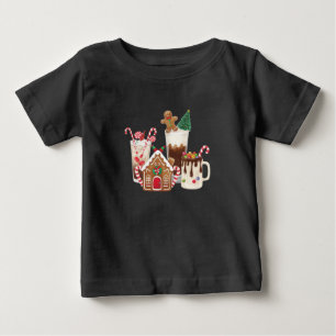 Gingerbread Christmas Coffee Lover Gift Xmas Baby T-Shirt