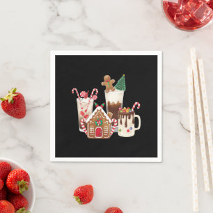 Gingerbread Christmas Coffee Lover Gift Xmas Napkin