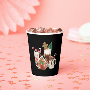 Gingerbread Christmas Coffee Lover Gift Xmas  Paper Cups
