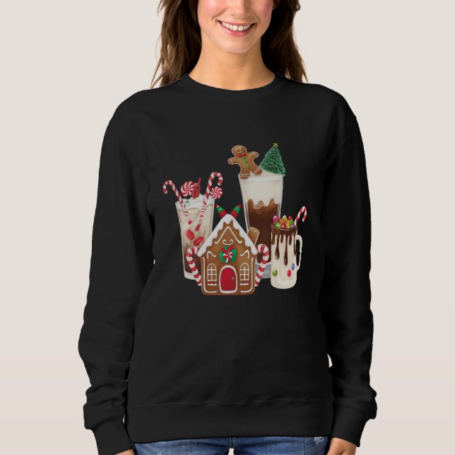 Gingerbread Christmas Coffee Lover Gift Xmas  Sweatshirt (Front)