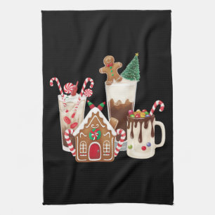 Gingerbread Christmas Coffee Lover Gift Xmas Tea Towel