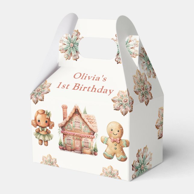 Gingerbread Christmas Cookie Birthday Favour Box (Front Side)
