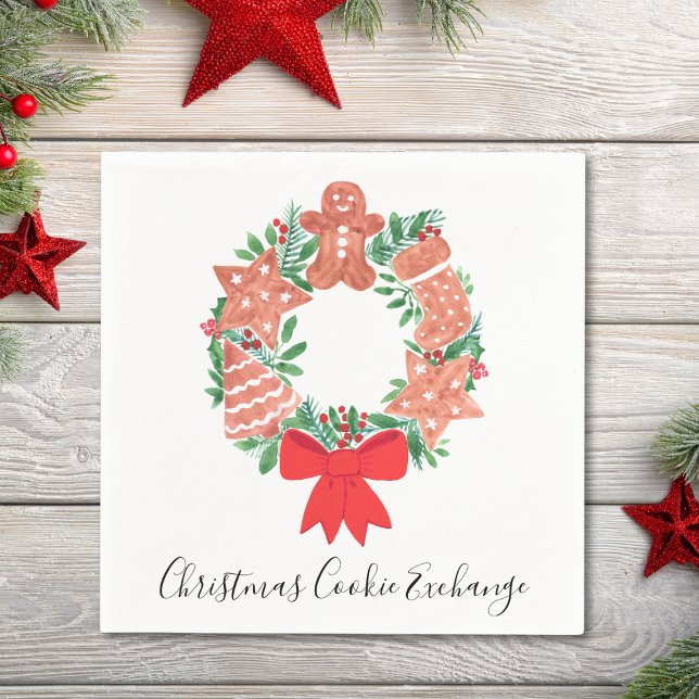 Gingerbread Christmas Cookie Exchange Party Napkin (Creator Uploaded)