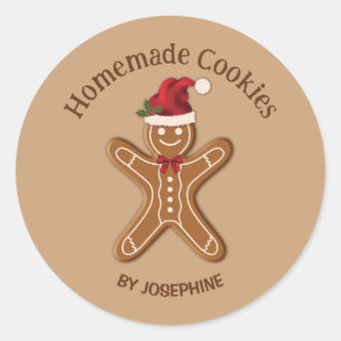 Gingerbread Christmas Cookie - Homemade Cookies Classic Round Sticker
