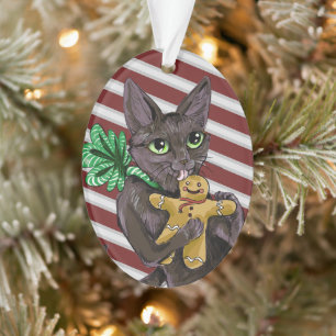Gingerbread Christmas Cookie Kitty Ornament