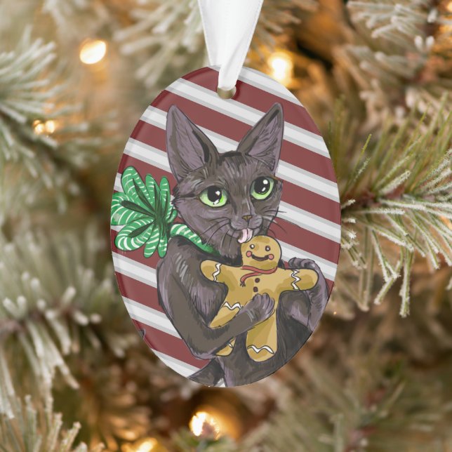 Gingerbread Christmas Cookie Kitty Ornament (Tree)