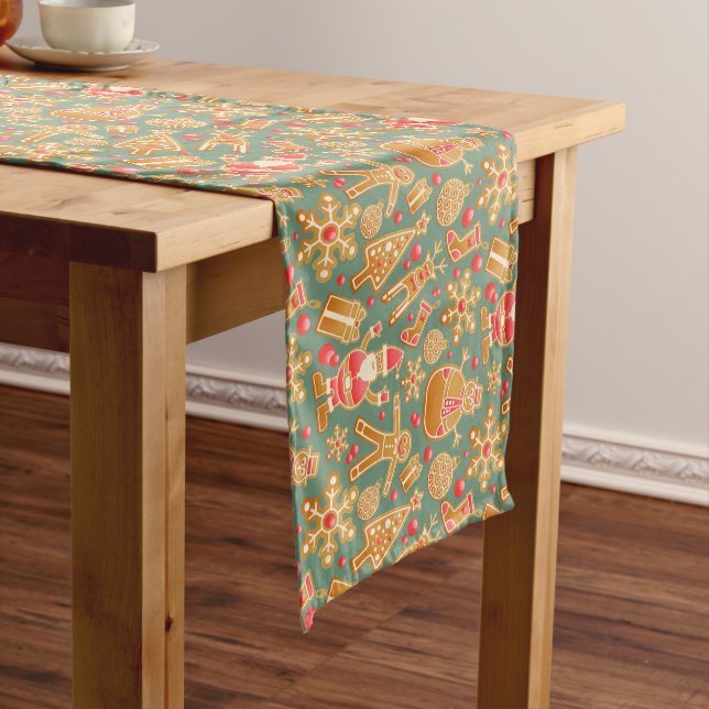 Gingerbread Christmas Cookie Medium Table Runner (In Situ)