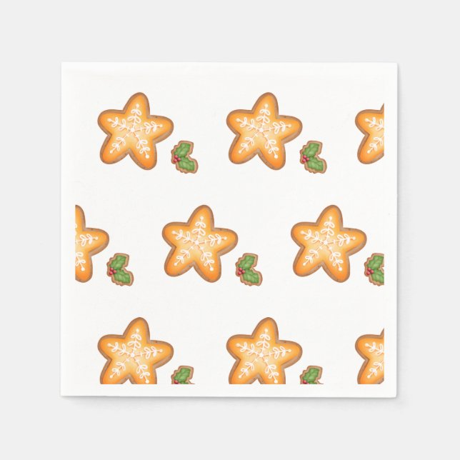 Gingerbread  Christmas Cookie Napkin (Front)