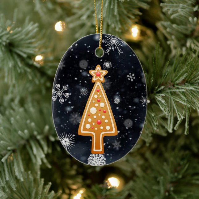  Gingerbread Christmas cookies Ceramic Tree Decoration (Tree)