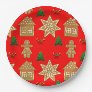 Gingerbread Christmas cookies Paper Plate