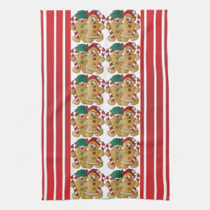 Gingerbread Christmas Couple Tea Towel