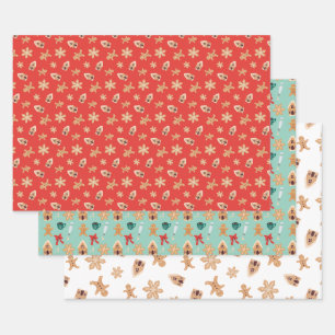 Gingerbread Christmas Festive Holiday Cookie Wrapping Paper Sheet