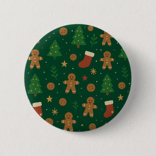 Gingerbread Christmas Fun 6 Cm Round Badge