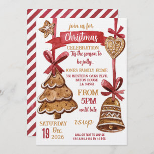 Gingerbread Christmas Holiday Party Invitation