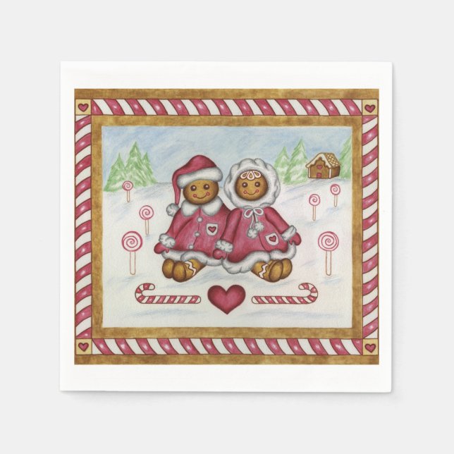 Gingerbread Christmas Napkins (Front)