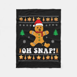 Gingerbread Christmas Oh Snap! Xmas Baking Baker H Fleece Blanket