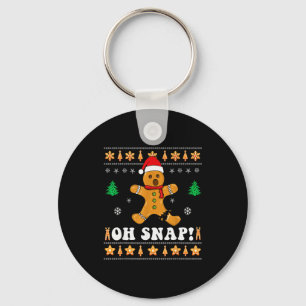 Gingerbread Christmas Oh Snap! Xmas Baking Baker H Key Ring