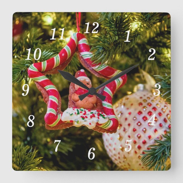 Gingerbread Christmas Ornament Wall Clock (Front)