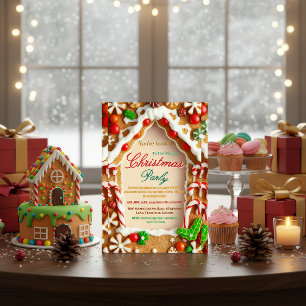 Gingerbread Christmas Party Invitation