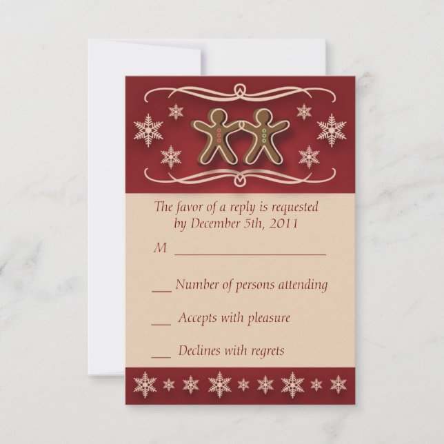 Gingerbread Christmas RSVP Response Card (Front)