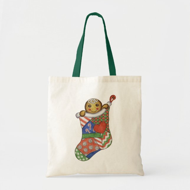 Gingerbread Christmas Stocking Bag (Front)