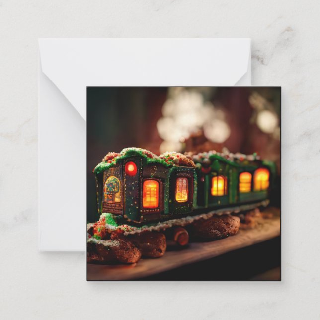 Gingerbread Christmas train Card (Front)