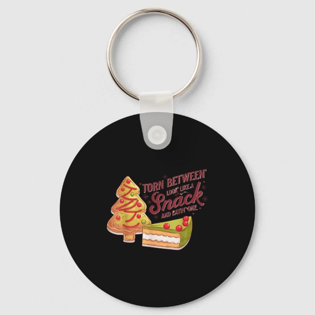 Gingerbread Christmas Tree Cake  Key Ring (Front)