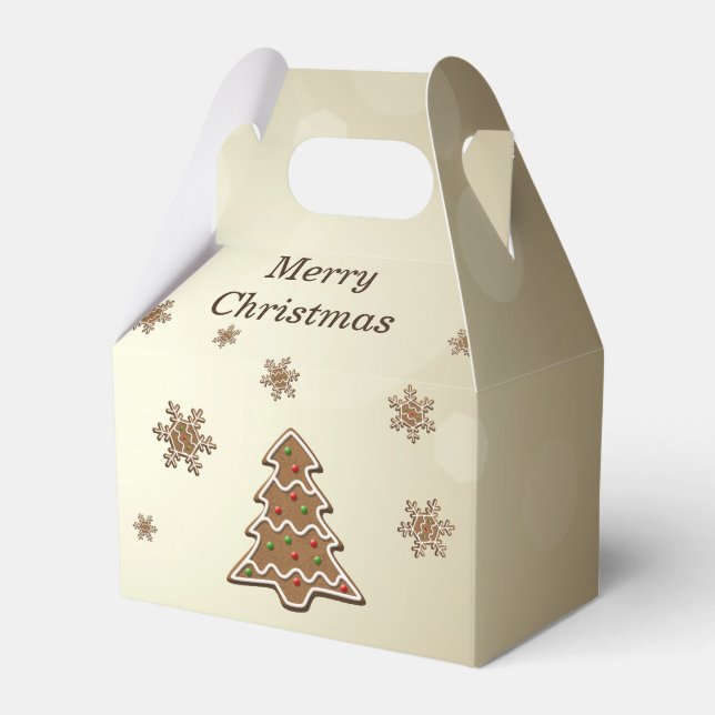 Gingerbread Christmas Tree Favour Box (Front Side)