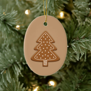 Gingerbread Christmas Tree Shape Cookie With Text Ceramic Tree Decoration