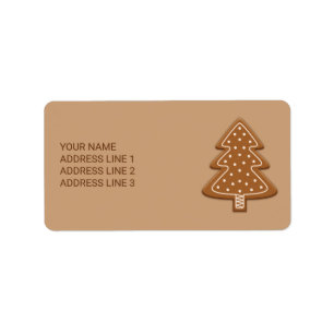 Gingerbread Christmas Tree Shape Cookie With Text Label