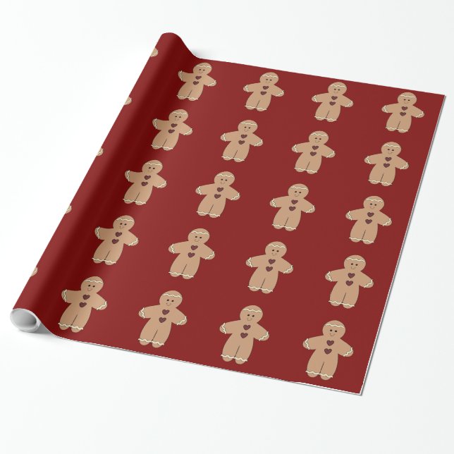 Gingerbread Christmas Wrapping Paper (Unrolled)