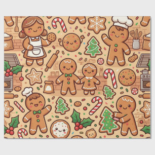 Gingerbread Christmas Wrapping Paper