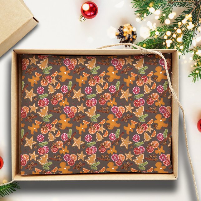 Gingerbread Citrus Spices Rustic Christmas Holiday Tissue Paper (Creator Uploaded)