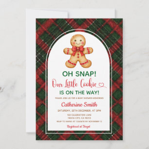 Gingerbread Classic Christmas Baby Shower Invitation