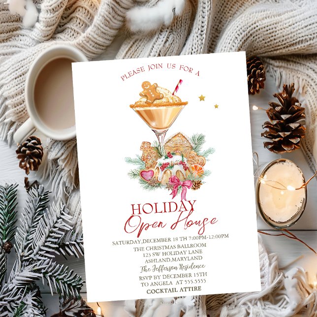 Gingerbread Cocktail Cookies Holiday Open House Invitation (Creator Uploaded)