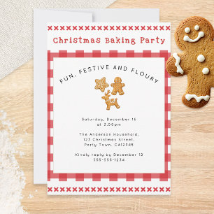 Gingerbread Cookie Christmas Baking Party Invitation
