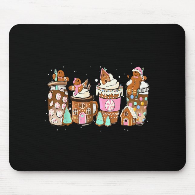 Gingerbread Cookie Christmas Coffee C Latte Drink  Mouse Pad (Front)
