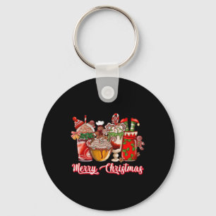 Gingerbread Cookie Christmas Coffee Cups Latte Dri Key Ring
